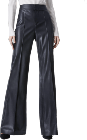 Alice + Olivia Women's Dylan High Waist Faux Leather Wide Leg Pants