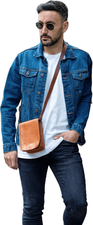 Men's Slimo Vintage Leather Crossbody Bag