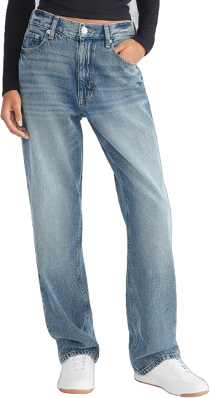 Aeropostale Women's High-Rise Baggy Cotton Jeans