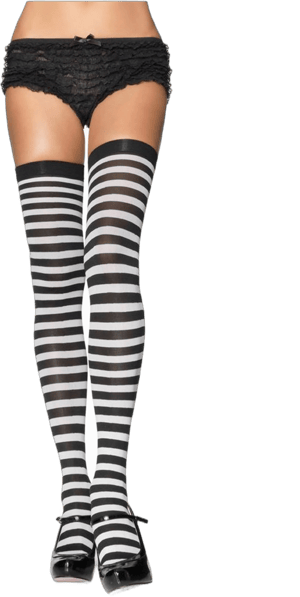 Leg Avenue Women's Striped Nylon Thigh Highs