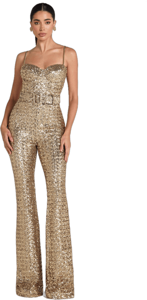 Nadine Merabi Women's Lucinda Sequin Sleeveless Jumpsuit