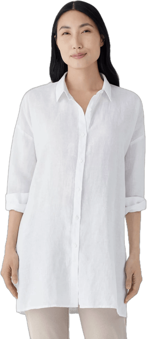 Eileen Fisher Women's Oversized Button-down Organic Linen Shirt