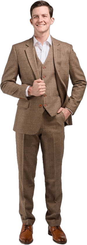 Mens 3 Piece Tweed Suit