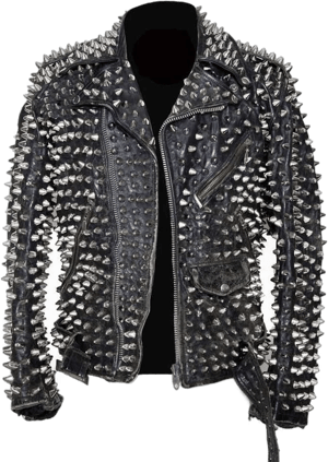 Men's Slim Fit Studded Leather Jacket