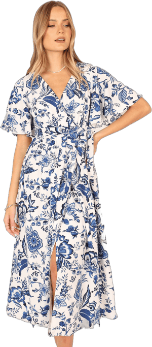 Petal & Pup Women's Kaleen Floral Midi Wrap Dress