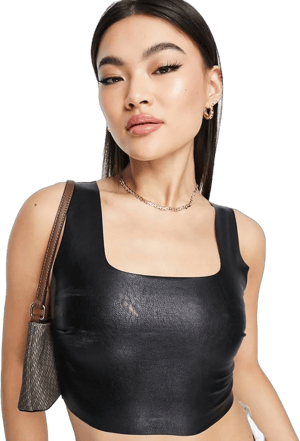 Commando Women's Cropped Faux Leather Top