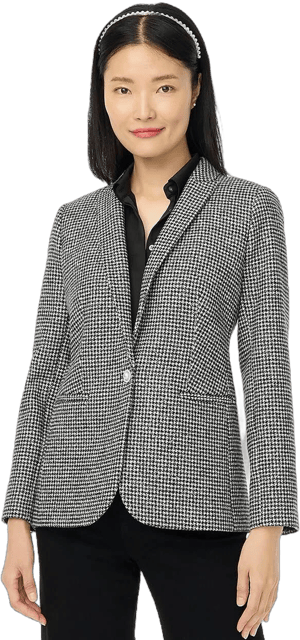 J.Crew Women's Sparkle Houndstooth One-Button Blazer