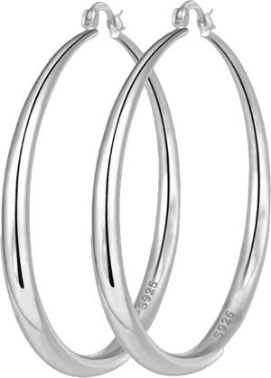 Sterling Silver Large Hoop Earrings