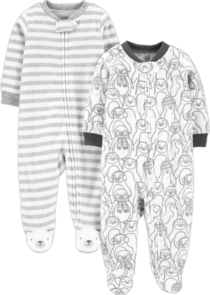 Simple Joys by Carter's Baby 2 Pack Neutral Fleece Footed Sleep and Play