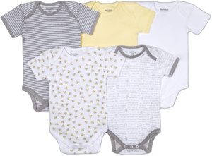 Burt's Bees Baby Organic Short Sleeve Bodysuits 5 Pack Months