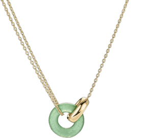 Mejuri 14K Yellow Gold Green Aventurine Pendant Necklace