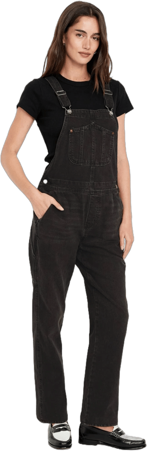 Old Navy Women's Slouchy Straight Jean Overalls