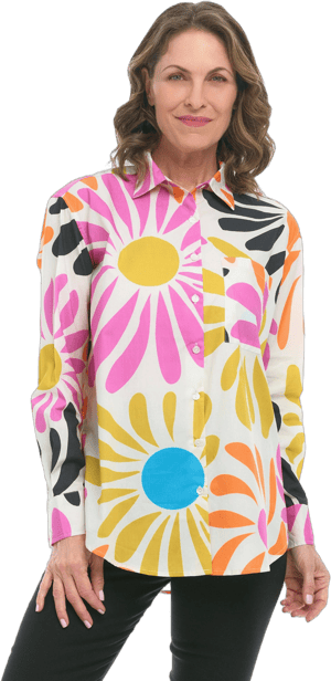 Psychedelic Petals Cotton Blouse