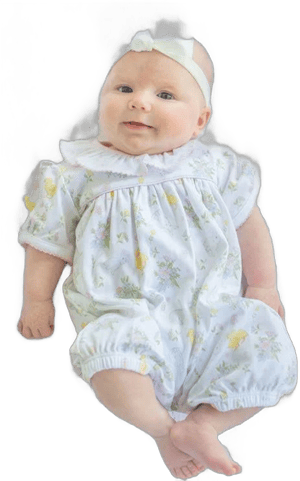 Baby Girl Pima Cotton Easter Floral Romper