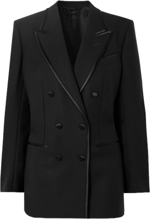 Tom Ford Women's Double-Breasted Silk-Trimmed Wool Mohair Blazer