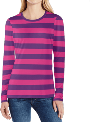 Women's Long Sleeve Striped Tee Top