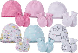 Onesies Brand 12-piece Baby Cap and Mitten Set