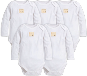 Burt's Bees Baby Essentials Long Sleeve Bodysuit 5-Pack