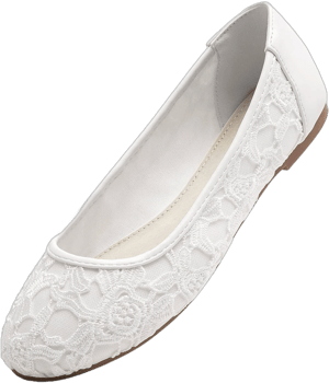 Women's Cut Out Round Toe Lace Ballet Flats