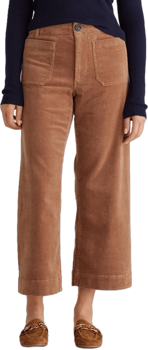 Quince Women's Cropped Wide Leg Organic Stretch Corduroy Pants