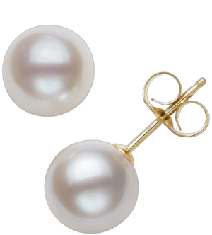 Belle de Mer 14K Yellow Gold Cultured Freshwater Pearl Stud Earrings