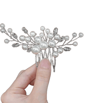 Pearls Flower Hair Comb