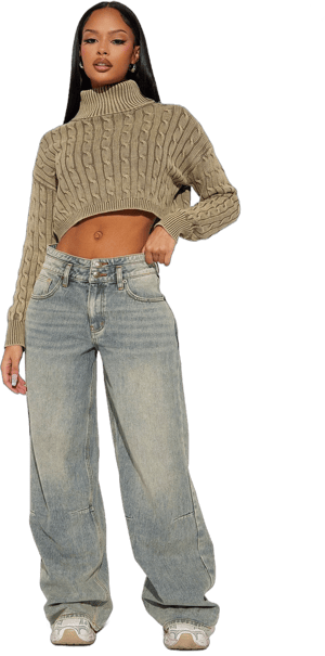 Fashion Nova Women's Artesia Baggy Non Stretch Jeans