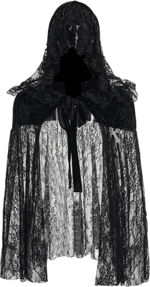 Witchy Darkness Beading Lace Cloak