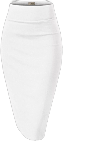 Hybrid & Company Women's Premium Nylon Ponte Stretch Office Pencil Skirt Below Knee