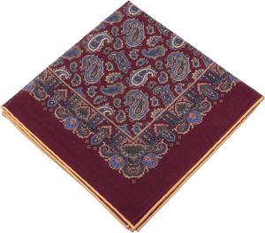 Fort Belvedere Paisley Silk Wool Pocket Square