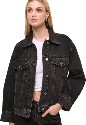 Abercrombie & Fitch Women's Distressed Denim Trucker Jacket