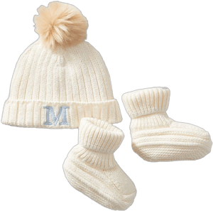 Faux Fur Pom Pom Hat & Bootie Set