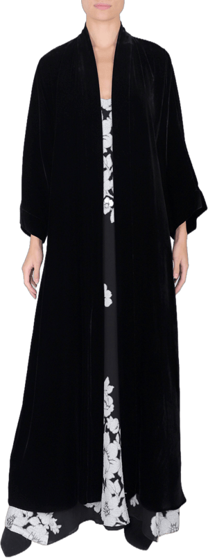 Silk Velour Long Coat