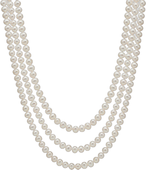 Ziegfeld Collection Pearl Wrap Necklace with Silver Clasp