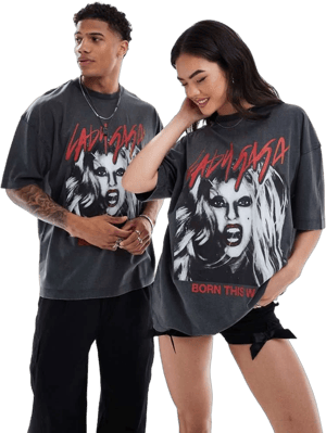 ASOS Design Unisex Oversized Lady Gaga Born This Way T-Shirt