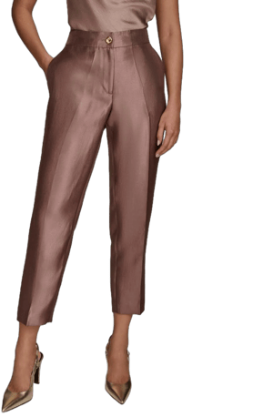 Donna Karan Women's Slim-Leg Straight-Leg Mink Ankle Pants