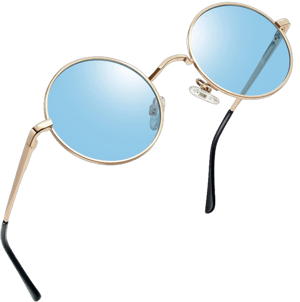 Joopin Retro Round Metal Polarized Sunglasses