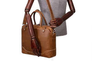 Brown Mens Vintage Leather Messenger Briefcase Bag