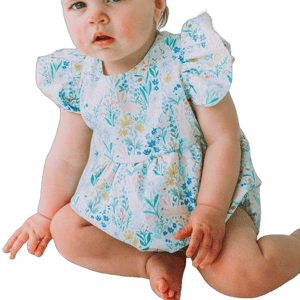 Infant Girl's Pastel Bunny Print Easter Bubble Romper