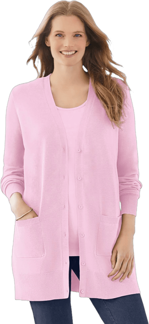 Plus Size Women's Perfect Longer-Length Cotton Cardigan by Women's Within