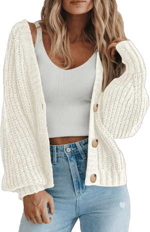 PRETTYGARDEN Women's Loose Open Front Long Sleeve Chunky Knit Cardigan