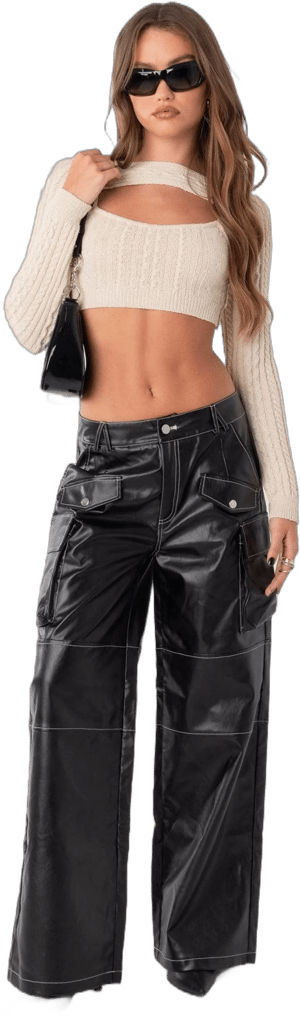 Faye Faux Leather Cargo Pants