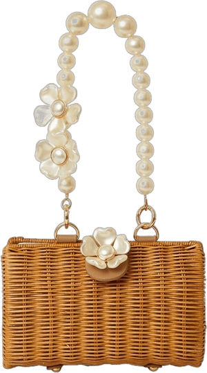 BTB LOS ANGELES Women's Page Floral Mini Rattan Clutch