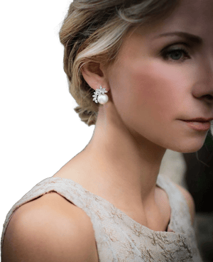 Gold Vintage Style Pearl Wedding Earrings,Bridal Earrings