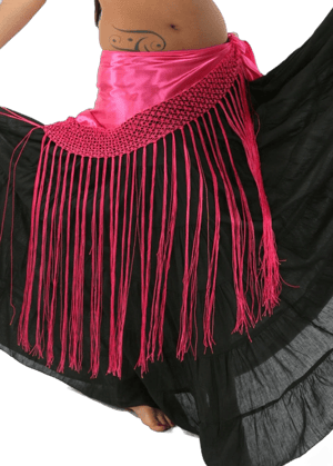 Sultry Satin Fringe Hip Scarf