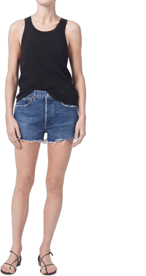 AGOLDE Parker Vintage Cut Off Denim Fray Shorts