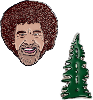 Bob Ross & Happy Tree Enamel Pin Set