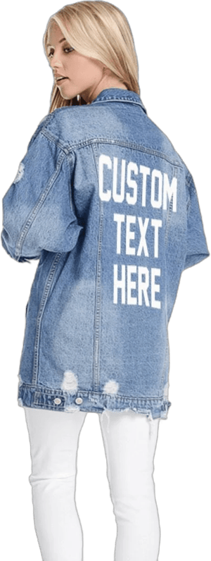 Custom Text Oversized Denim Jacket