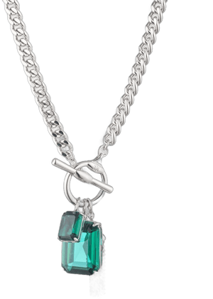 Ralph Lauren Women's Emerald Stone Toggle Pendant Necklace