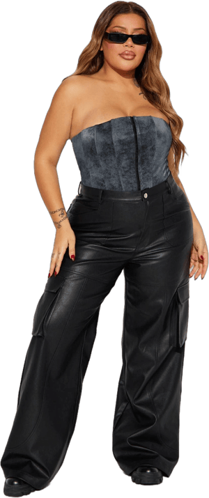 Fashion Nova Women's On My Best Behavior Faux Leather Pants